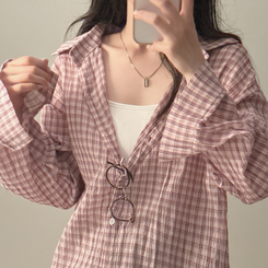 シャツ チェックベーシックシャツ PINK