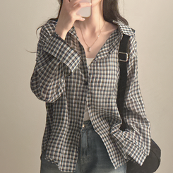 シャツ チェックベーシックシャツ BLACK