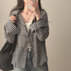 シャツ チェックベーシックシャツ BLACK