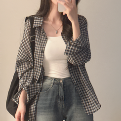 シャツ チェックベーシックシャツ BLACK