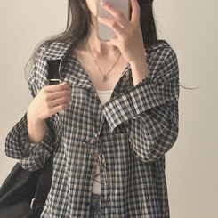 シャツ チェックベーシックシャツ BLACK