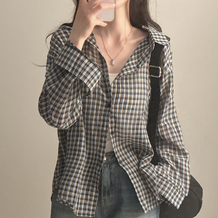 チェックベーシックシャツ BLACK