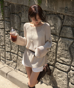 ニット メッシュシースルーニット(10color) BEIGE