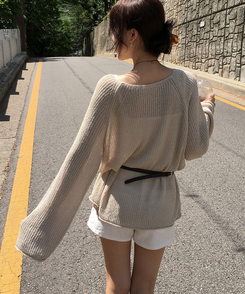ニット メッシュシースルーニット(10color) BEIGE