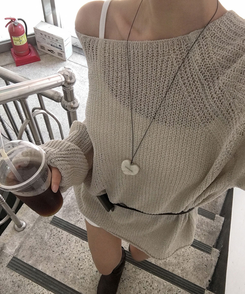 ニット メッシュシースルーニット(10color) BEIGE