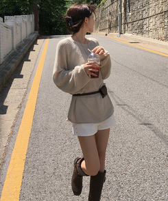 ニット メッシュシースルーニット(10color) BEIGE