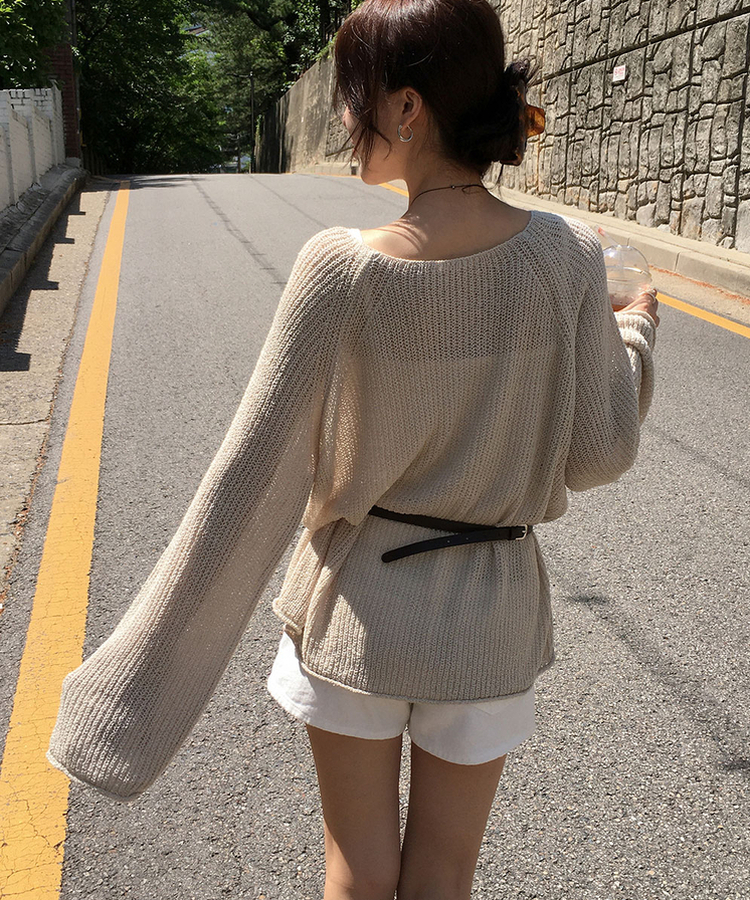 メッシュシースルーニット(10color) BEIGE