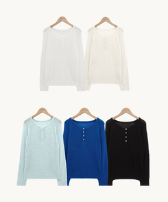 ニット シースルーサルーズネットニット(5color)