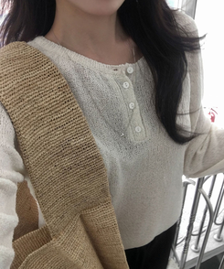 ニット シースルーサルーズネットニット(5color) CREAM