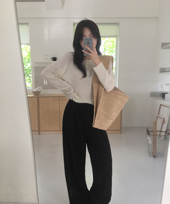 ニット シースルーサルーズネットニット(5color) CREAM