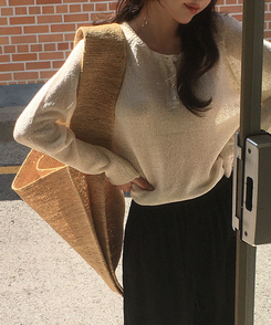 ニット シースルーサルーズネットニット(5color) CREAM