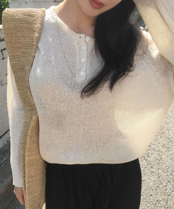 ニット シースルーサルーズネットニット(5color) CREAM