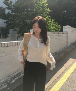 ニット シースルーサルーズネットニット(5color) CREAM