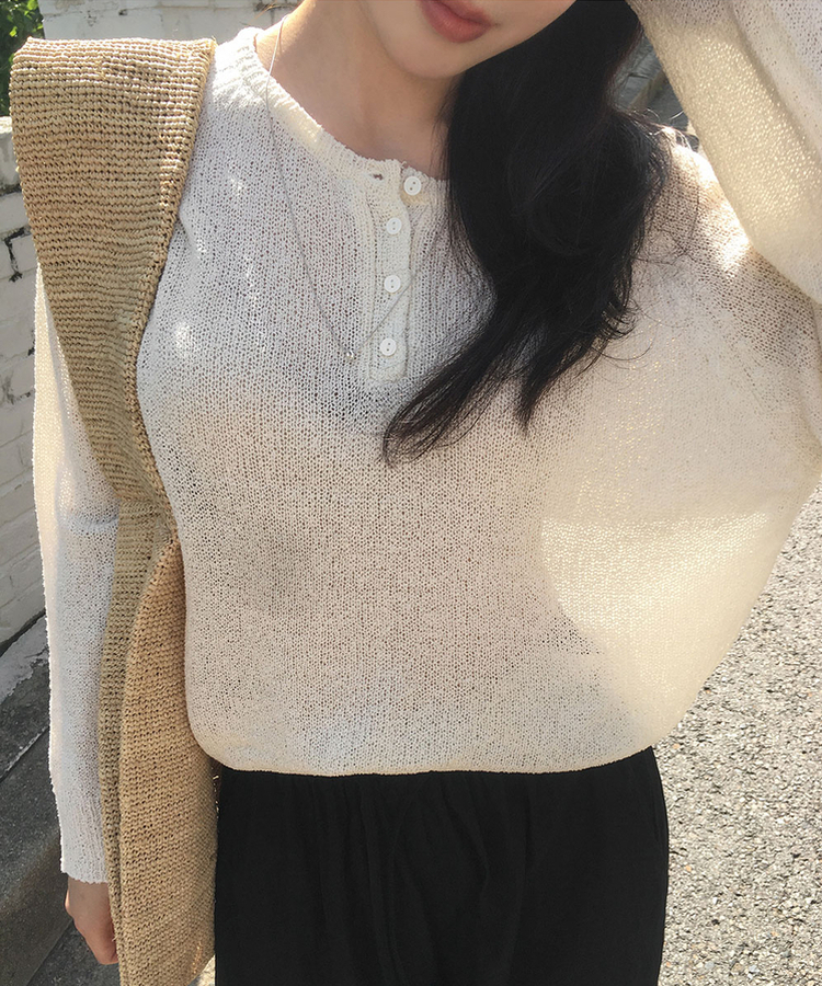 シースルーサルーズネットニット(5color) CREAM