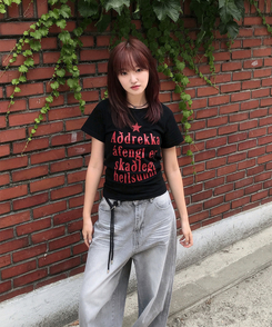 半袖Tシャツ スターレタリング半袖Tシャツ BLACK