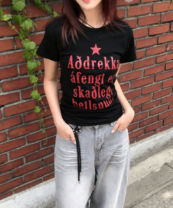 半袖Tシャツ スターレタリング半袖Tシャツ BLACK
