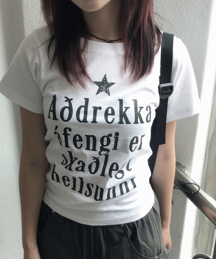 スターレタリング半袖Tシャツ WHITE