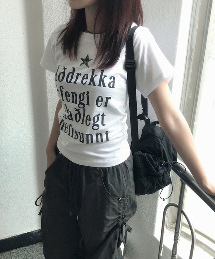 スターレタリング半袖Tシャツ WHITE