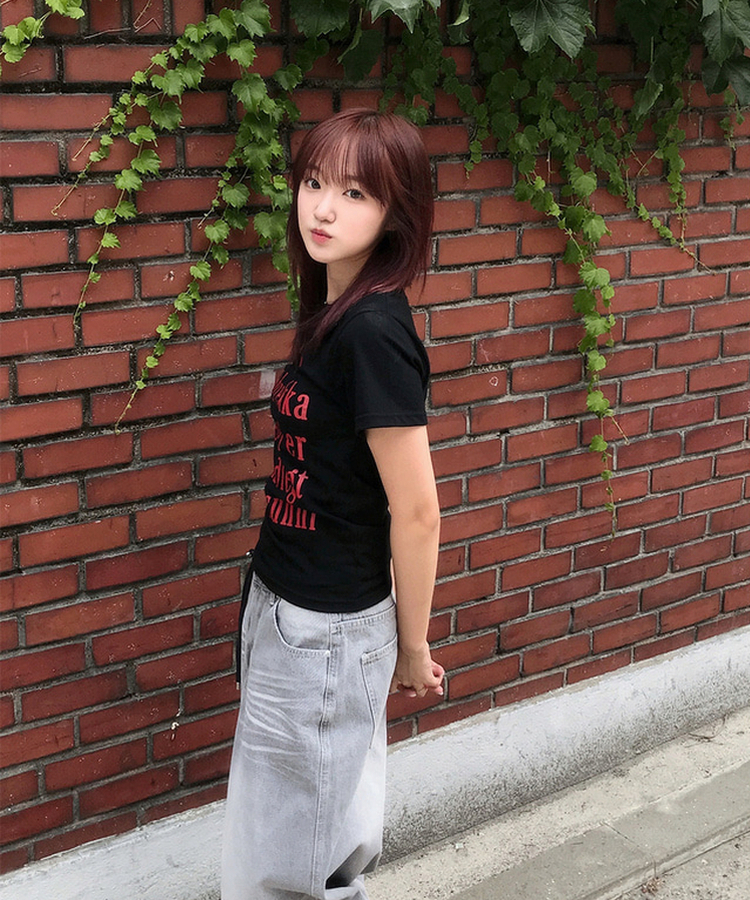 スターレタリング半袖Tシャツ BLACK