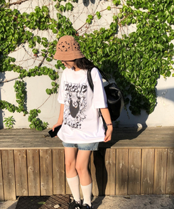 ファッション雑貨 フラワーニットバケットハット BROWN