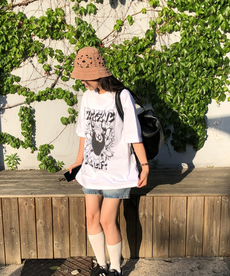 フラワーニットバケットハット BROWN