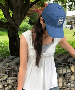 ファッション雑貨 レタリングベースボールキャップ(5color) BLUE