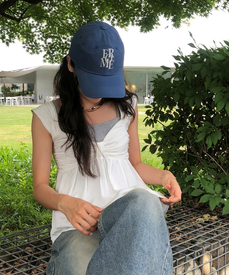 レタリングベースボールキャップ(5color) BLUE