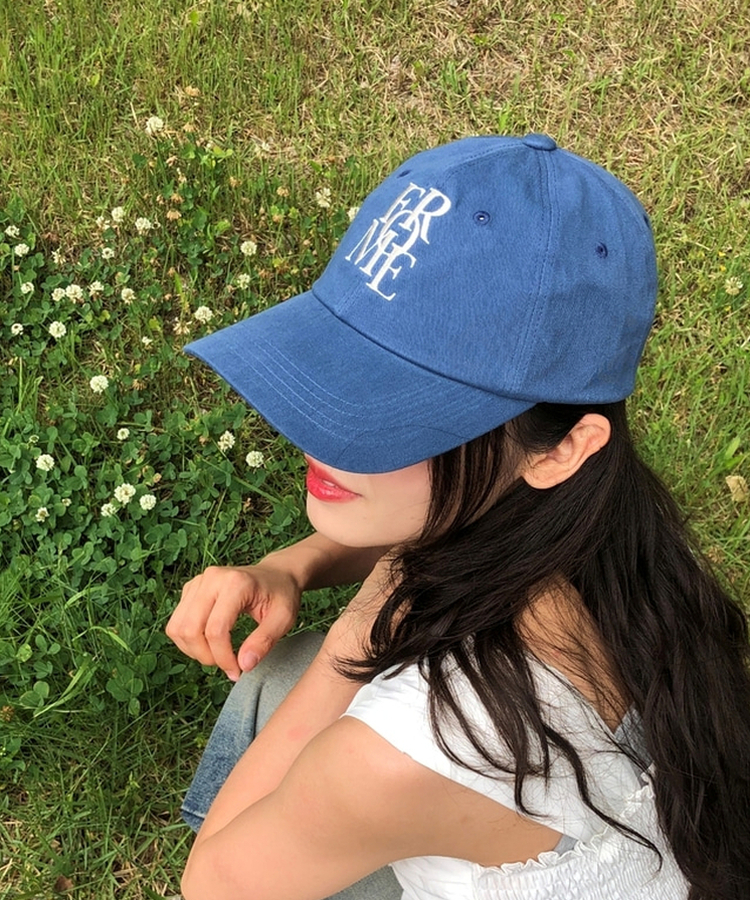 レタリングベースボールキャップ(5color) BLUE