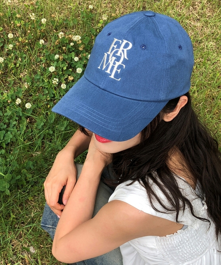 レタリングベースボールキャップ(5color) BLUE