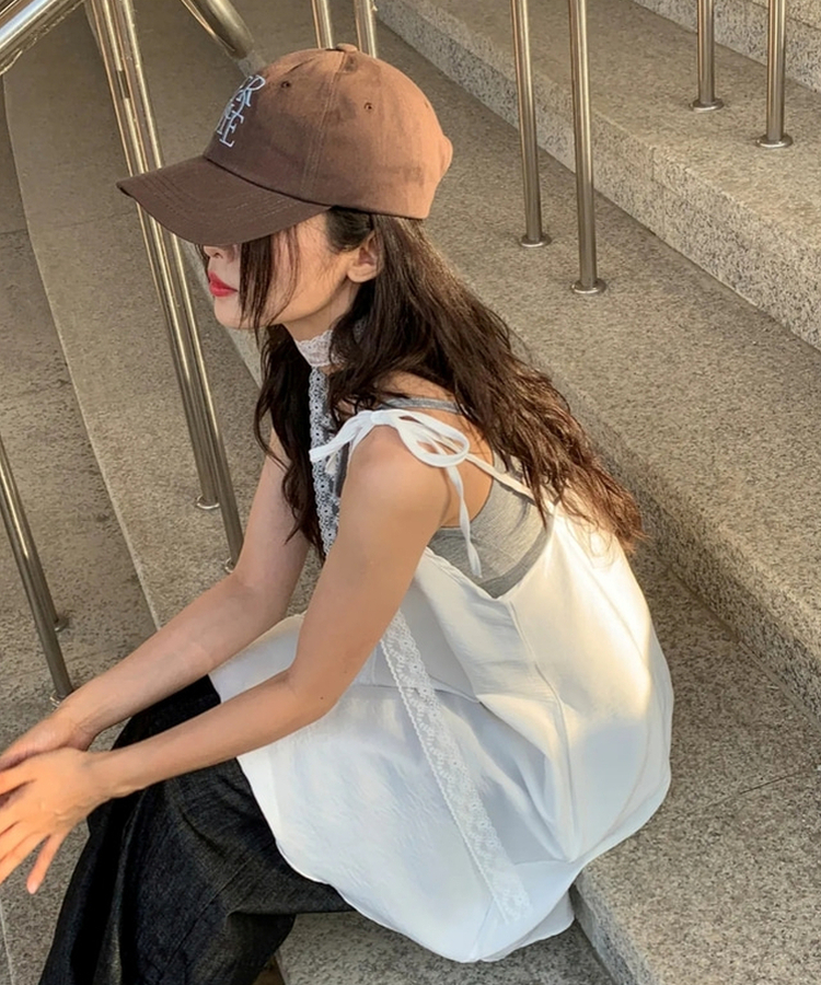 レタリングベースボールキャップ(5color) BROWN