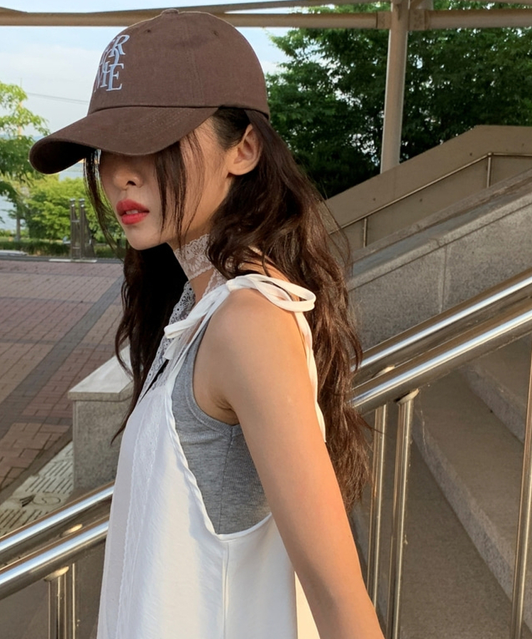 レタリングベースボールキャップ(5color) BROWN