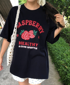 半袖Tシャツ ラズベリールーズ半袖Tシャツ NAVY