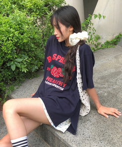 半袖Tシャツ ラズベリールーズ半袖Tシャツ NAVY