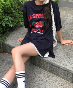 半袖Tシャツ ラズベリールーズ半袖Tシャツ NAVY