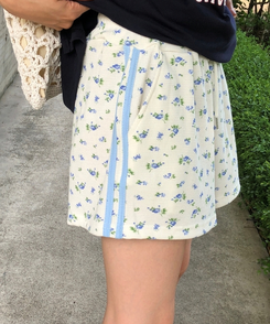 ショートパンツ バンディングフラワーパンツ CREAM