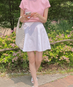 ミニスカート コットンミニスカート IVORY