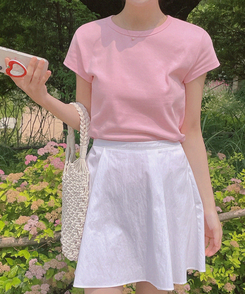 ミニスカート コットンミニスカート IVORY