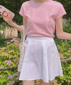ミニスカート コットンミニスカート IVORY
