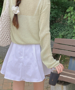 ミニスカート コットンミニスカート IVORY