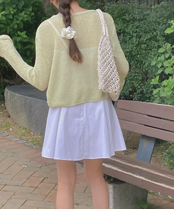 ミニスカート コットンミニスカート IVORY