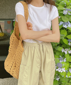 半袖Tシャツ シンプルデイリー半袖Tシャツ(5color) WHITE