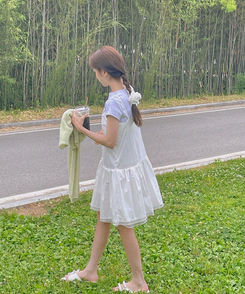 半袖Tシャツ シンプルデイリー半袖Tシャツ(5color) MELANGE WHITE