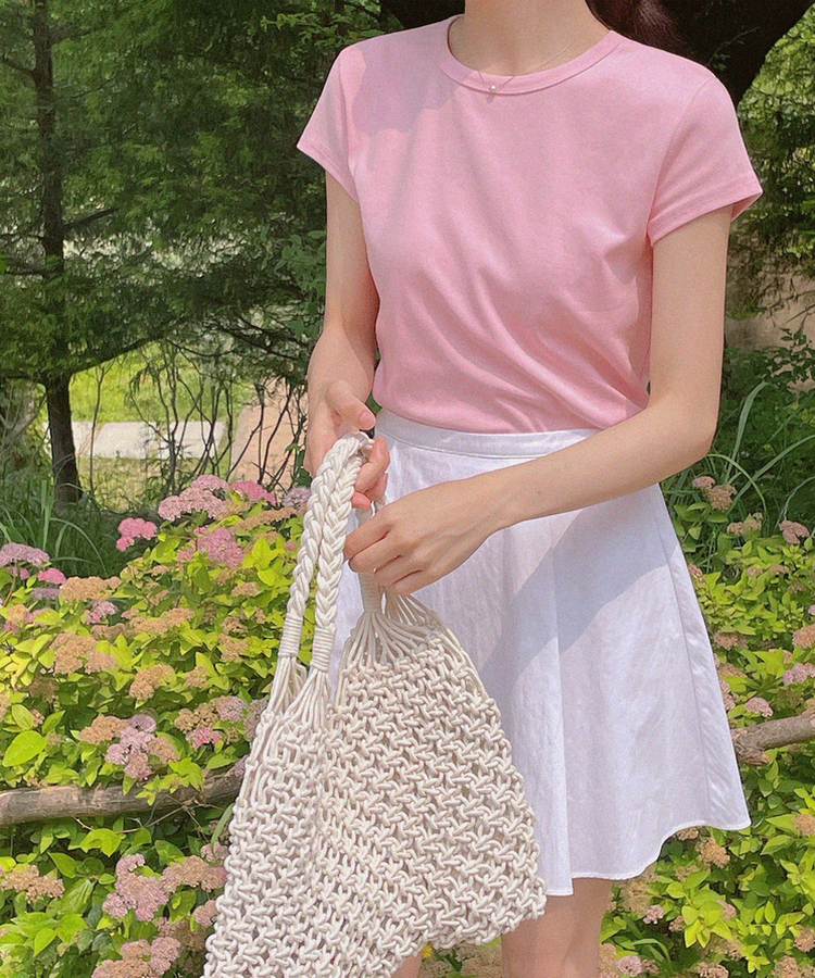 シンプルデイリー半袖Tシャツ(5color) PINK