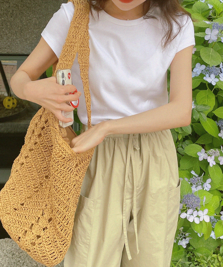 シンプルデイリー半袖Tシャツ(5color) WHITE