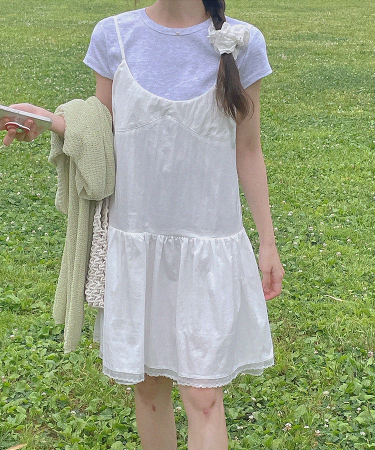 シンプルデイリー半袖Tシャツ(5color) MELANGE WHITE