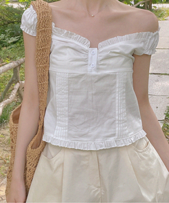 ブラウス ケイトオフショルダーブラウス WHITE