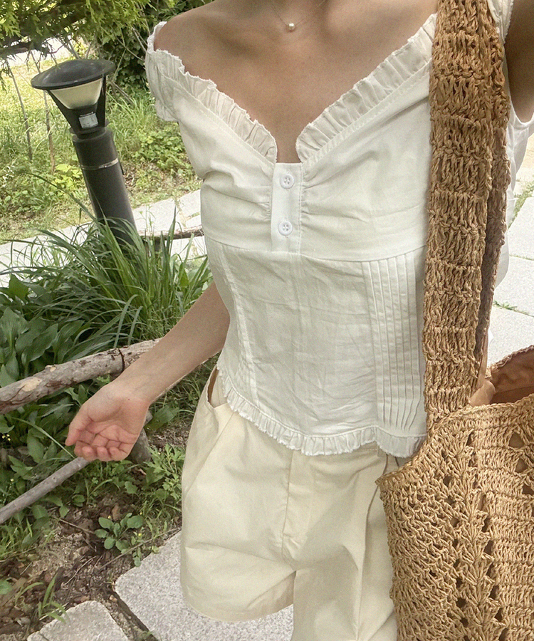 ケイトオフショルダーブラウス WHITE