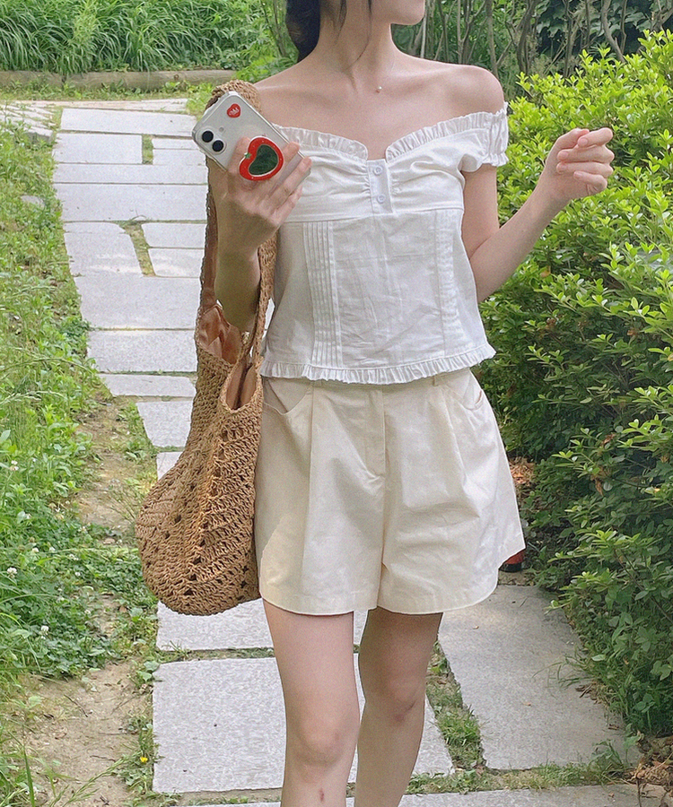 ケイトオフショルダーブラウス WHITE