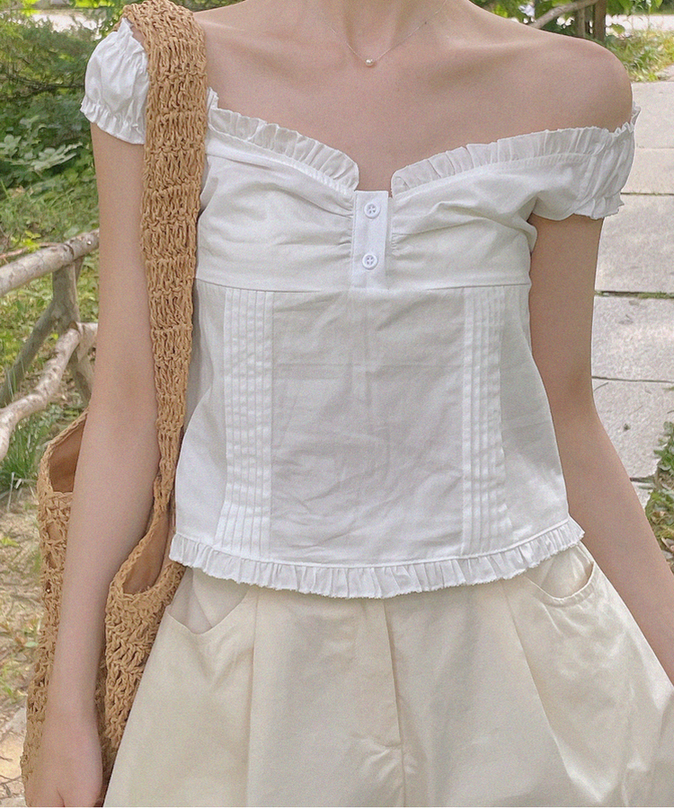 ケイトオフショルダーブラウス WHITE