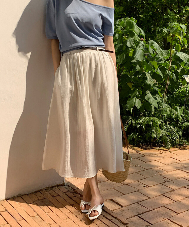 リボンフラットサンダル IVORY